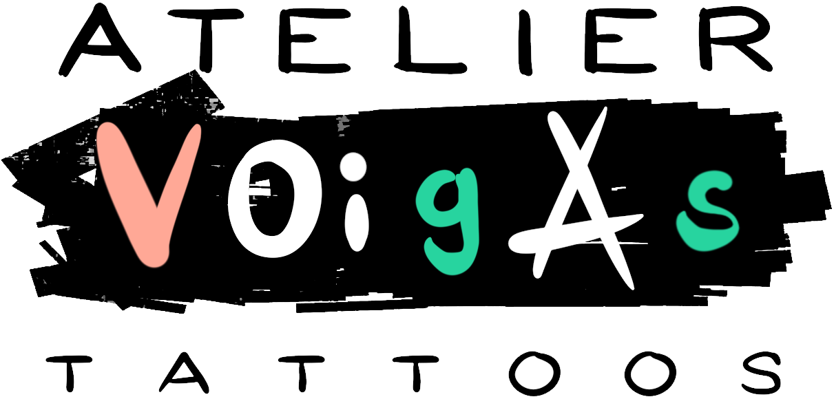 Zeigt das Logo des Tattoostudios Voigas