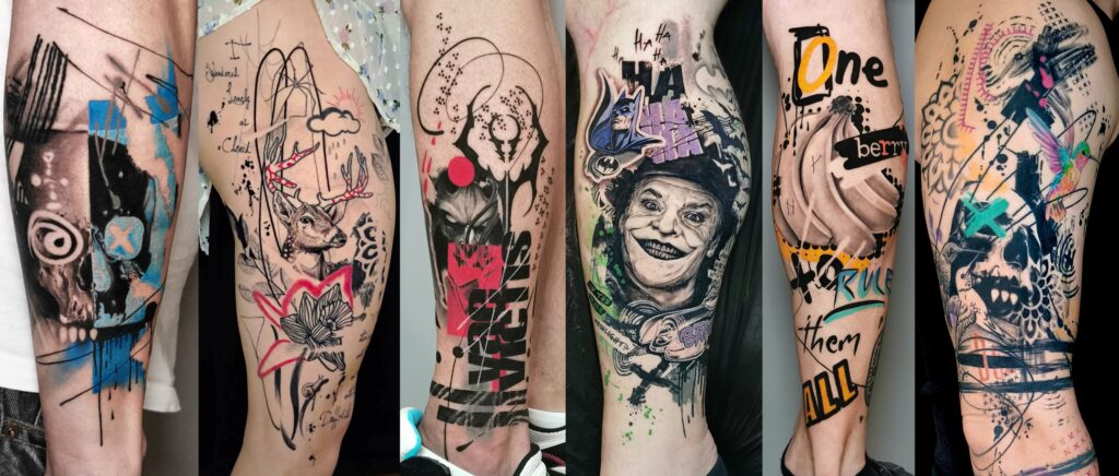 TTattoo Motive, Realismus, Collage, Back n' Grey, Cover-Up, Trash, Abstrakt, Wien